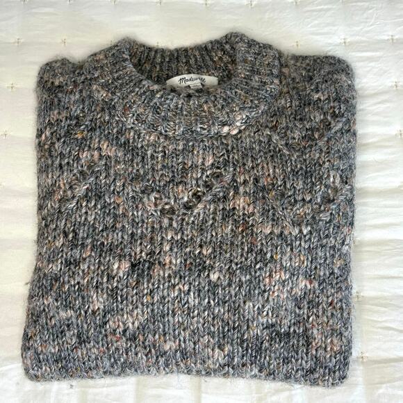 Madewell Pointelle Long Sleeve Sweater Women's XS | Gray Marled Knit | EUC - Picture 11 of 11